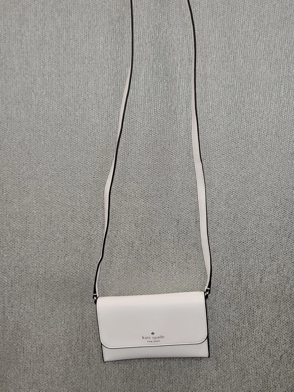 kate spade White Crossbody Wallet with Gold Logo